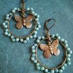 Butterfly Hoops in Turquois..