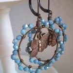 Butterfly Hoops in Turquois..