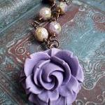 Purple Rose Summer Necklace..