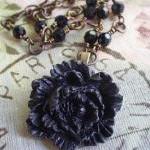 Black Peony Necklace