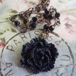 Black Peony Necklace