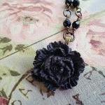 Black Peony Necklace