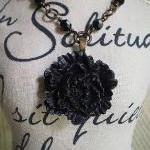Black Peony Necklace