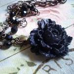 Black Peony Necklace
