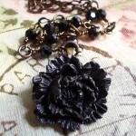 Black Peony Necklace