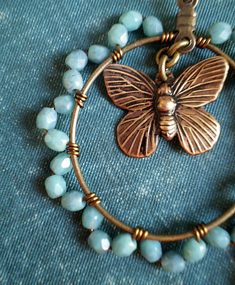 Butterfly Hoops in Turquoise