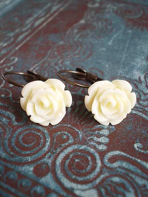 Ivory Rose Earrings